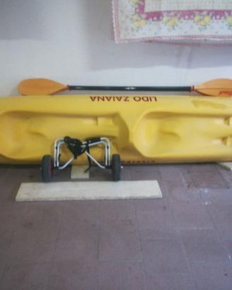 Canoa + Pagaia+ Carrellino da Trasporto.