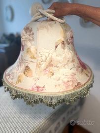 Lampadario a sospensione con paralume in stoffa