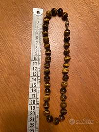 Collana di perle di occhio di tigre naturale