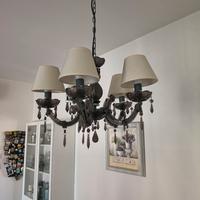 Lampadario color tortora in plastica  