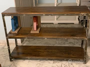 Libreria-Scaffale Stile Industrial-Legno e metallo