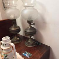 SET LAMPADE A PETROLIO ELETTRIFICATE D'EPOCA 