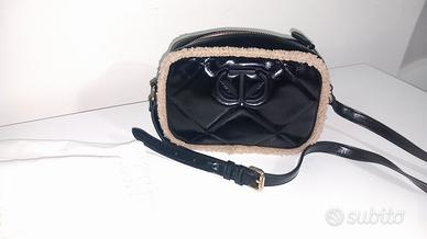 twinset borsetta a tracolla nera cn contor sherpa 