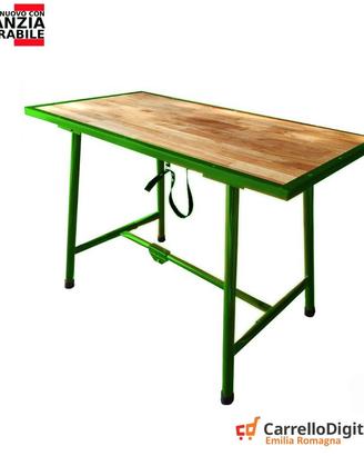 tavolo lavoro pieghevole in legno e acciaio Verde