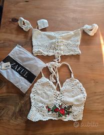 2 Top Crochet Zaful Taglia Unica Bianco