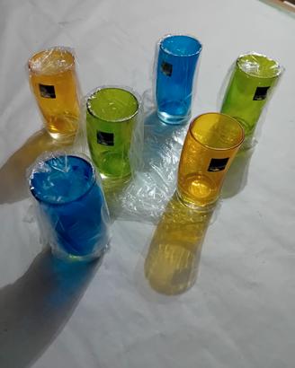 Bicchieri Leonardo colorati per bibite - Set da 6