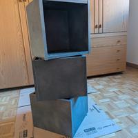 3 cubi pensili grigio scuro