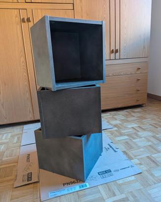 3 cubi pensili grigio scuro
