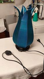 lampada tessuto blu