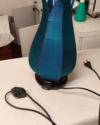 lampada tessuto blu