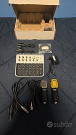 Mixer usb 8 canali con 2 microfoni + cavi