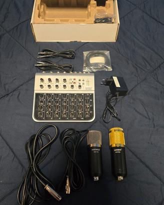 Mixer usb 8 canali con 2 microfoni + cavi
