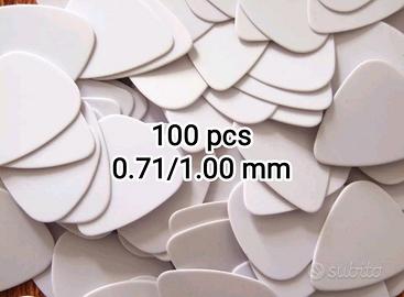 100 plettri bianchi chitarra basso 0.71mm 1.00mm