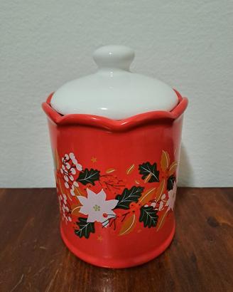 Barattolo/biscottiera natalizia in ceramica NUOVA