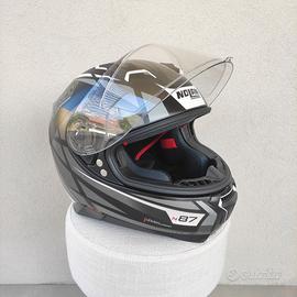 Casco Nolan N87 Flat Black Silver N-Com TAGLIA L