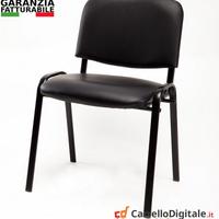 Sedie per ufficio sala d'attesa ecopelle nera