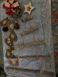 Addobbi natalizi (3) in legno e corda