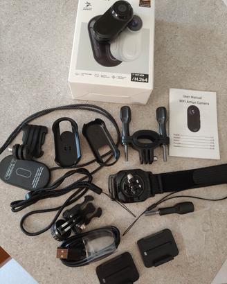 Mini Action Cam 2K Ultra HD WiFi + Set Completo 