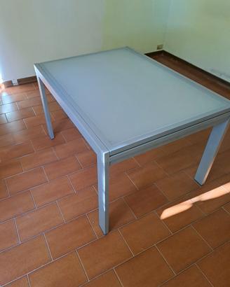 Tavolo allungabile Bertoli vetro e acciaio