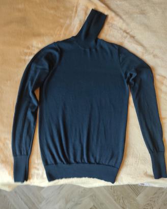 maglia dolcevita nero 100%  lana tg xs