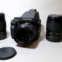 Contax 645 AF + 80 mm f 2 +45 mm f2.8+140 mm f2.8