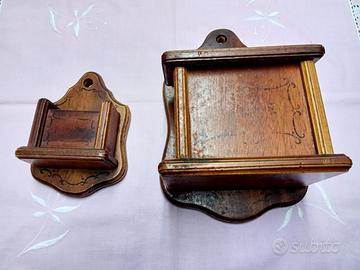 PORTAFIAMMIFERI E PORTASALE IN LEGNO DA APPENDERE