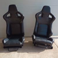 Sedili auto sportivi Recaro pelle nera con staffe 