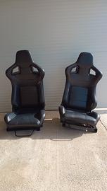 Sedili auto sportivi Recaro pelle nera con staffe 