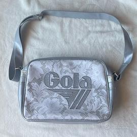 gola messenger bag con stampa effetto pizzo