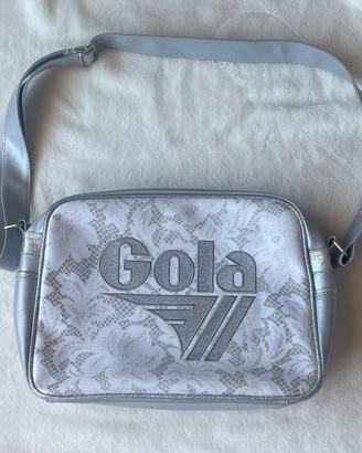 gola messenger bag con stampa effetto pizzo