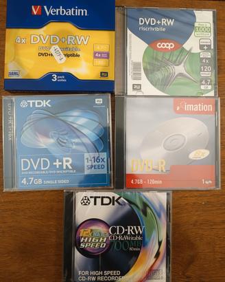 Stock 8 Dischi Sigillati Verbatim TDK CD DVD RW