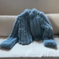 Giubbotto in pelliccia azzurra