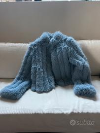 Giubbotto in pelliccia azzurra