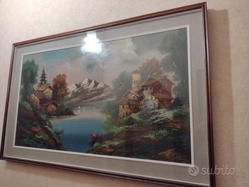 Quadri olio su tela, protetti da vetro