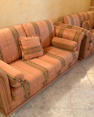 Coppia divani classici 3 posti in tessuto