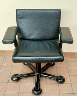 Sedia Mix Pelle Nera Afra e Tobia Scarpa Molteni