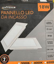 Panello da incasso LED - Quadrato 18W - 4000K Luce