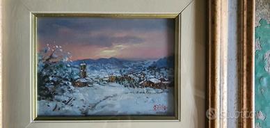 quadro "paesaggio invernale" A. Villa firmato