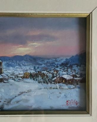 quadro "paesaggio invernale" A. Villa firmato