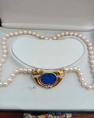 collana di perle con dettaglio oro 