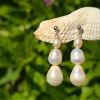 orecchini lobo argento925 perla di fiume bianca