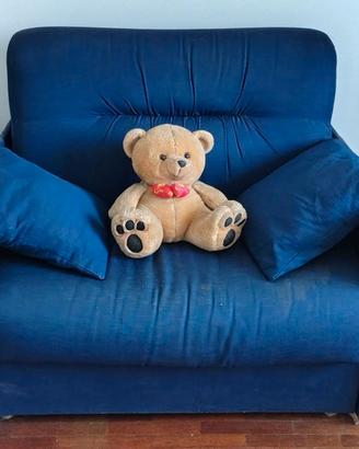 Poltrona letto blu con materasso