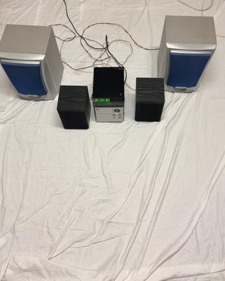 LG Micro Hi-Fi + altoparlanti Kenwood + casse Kenw