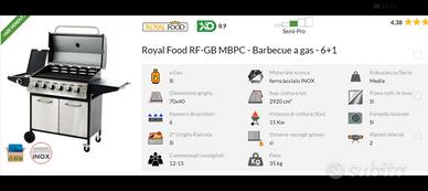 Barbecue a gas - 6+1 - Royal Food RF-GB SS-Plus