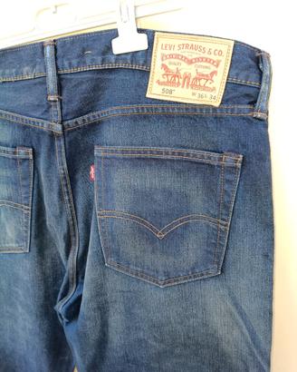 Jeans Levi's 502 Uomo W36 L34 Originali Blu Denim