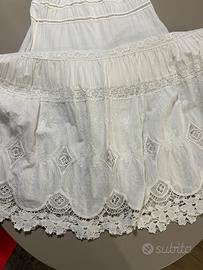 Vestito lungo bianco ricamato