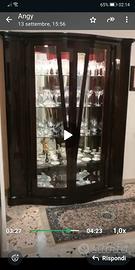 Cristalliera in piuma di mogano. 