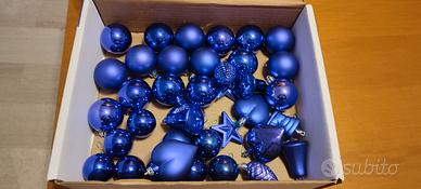 Palle, decori albero blu 39 pezzi