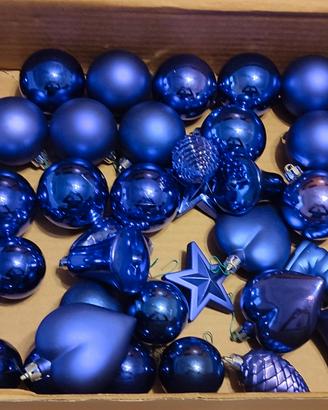 Palle, decori albero blu 39 pezzi