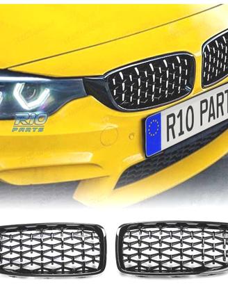 GRIGLIE BMW F32 F33 F36 LOOK M4 NERO DIAMANTE CROM